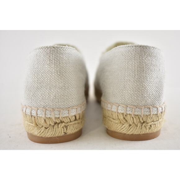 Chanel REV Beige Black Linen Canvas CC Logo Double Sole Espadrille Flat 37 RARE - Picture 11 of 12